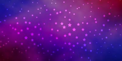 Dark Blue, Red vector texture with beautiful stars.