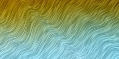 Light Blue, Yellow vector pattern with curved lines.