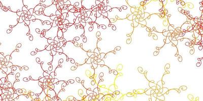 Light Red, Yellow vector pattern with curves.