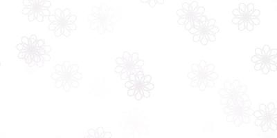 Light Purple vector doodle template with flowers.