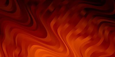 Dark Orange vector background with curved lines.