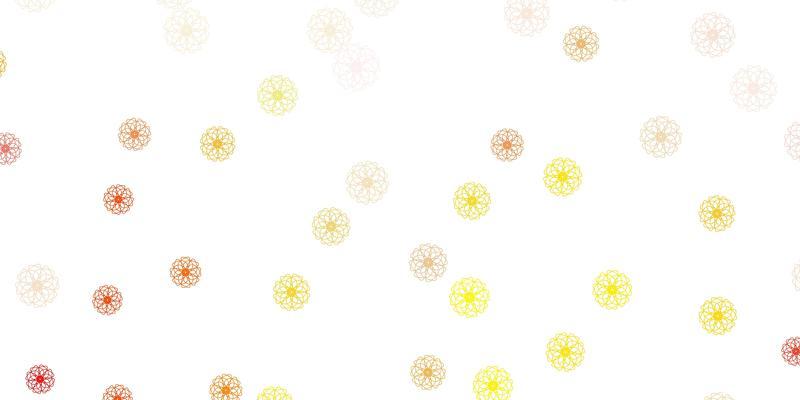 Light orange vector natural artwork with flowers