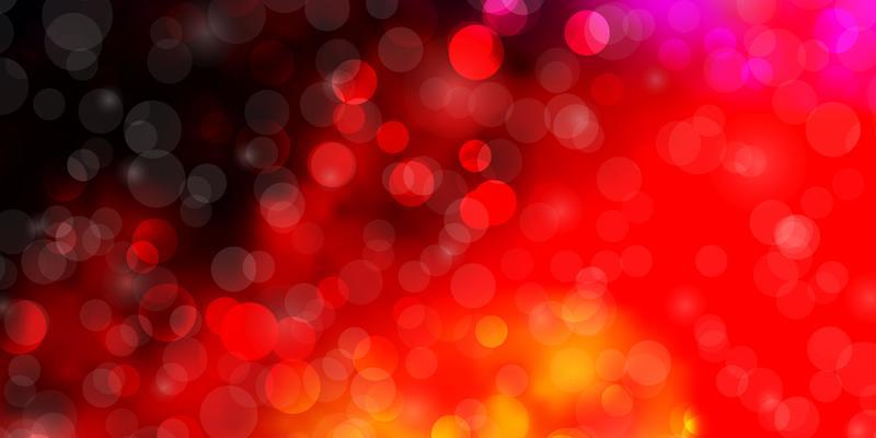 Dark Red vector texture with circles.