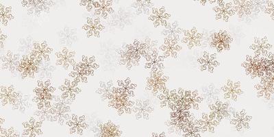 Light orange vector doodle pattern with flowers.