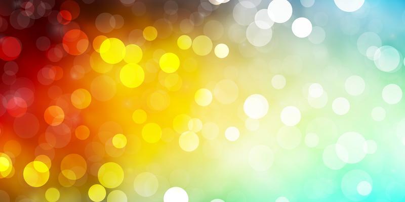 Light Blue, Yellow vector layout with circles.
