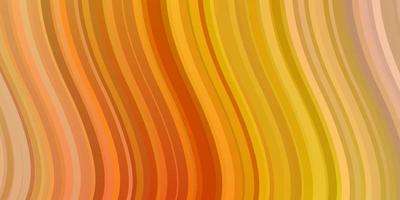 Light Red, Yellow vector background with bent lines.