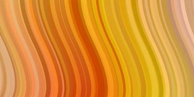 Light Red, Yellow vector background with bent lines.