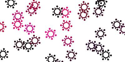 Light pink vector backdrop with virus symbols