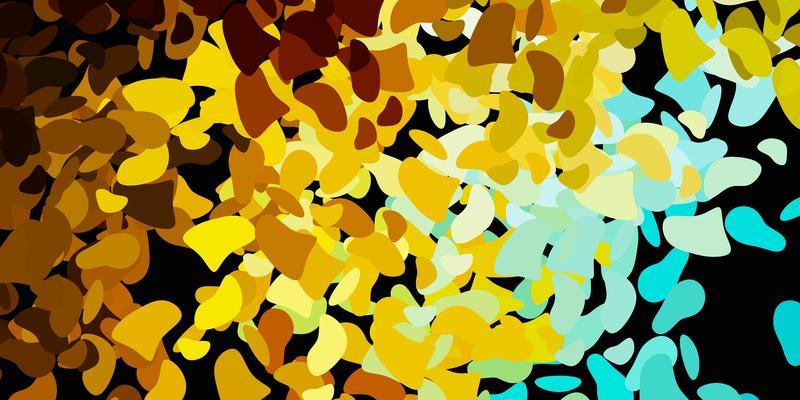 Light blue, yellow vector template with abstract forms.
