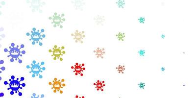 Light multicolor vector background with covid-19 symbols.