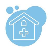 hospital building block style icon vector