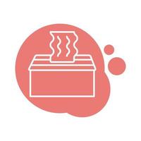 icono de estilo de bloque de caja de paños húmedos vector