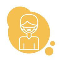 man using face mask accessory block style vector