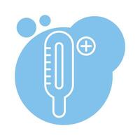 thermometer temperature measure block style vector