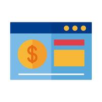 website with coin payment flat style vector