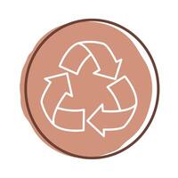 recycle arrows block style icon vector