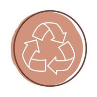 recycle arrows block style icon vector