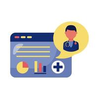 webpage with doctor icon vector