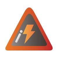 warning sign with electric bolt vector