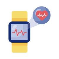 smartwatch with cardio data vector