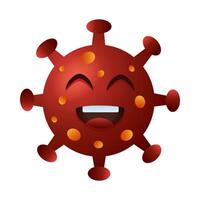 covid19 particle happy emoticon character vector