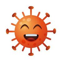 covid19 particle happy emoticon character vector