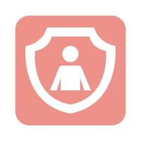 avatar in shield line style vector