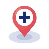 medical cross symbol in pin location vector