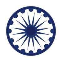 icono de estilo plano del día de la independencia india de ashoka shakra vector