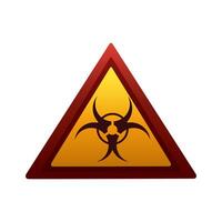 biohazard caution triangular sign vector