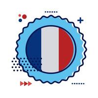 ribbon with France flag flat style icon vector