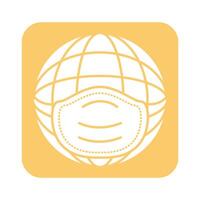 biosafety mask with sphere line style icon vector