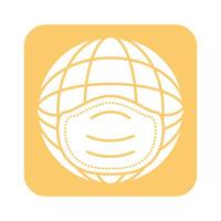 biosafety mask with sphere line style icon vector