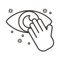 don't touch eyes line style icon vector