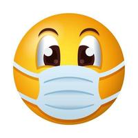 emoji con máscara médica estilo degradado vector