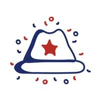 sombrero con estilo de línea hipster estrella vector