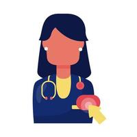 female doctor with mouse cursor vector