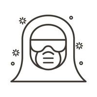 biosafety suit line style icon vector