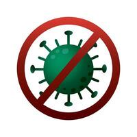 stop covid19 virus particle gradient style vector