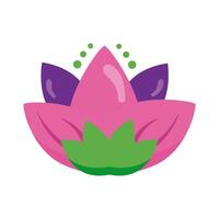 lotus flower Hindu symbol flat style icon vector