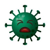 covid19 particle sad emoticon character vector