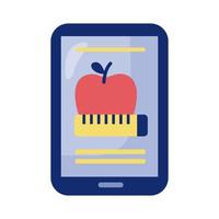 smartphone with apple and tape measure vector