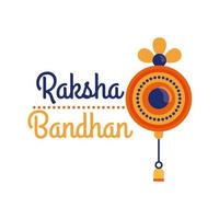 Happy Raksha Bandhan Celebration With Circular Frame Flat Style vector