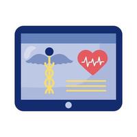 tablet with medical symbols vector