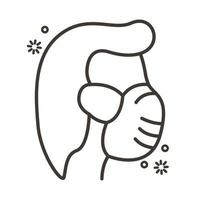 man using face mask line style icon vector