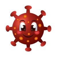 covid19 particle happy emoticon character vector