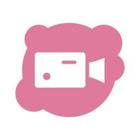 icono de estilo de bloque de cámara de video vector