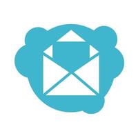 correo envolvente enviar icono de estilo de bloque vector