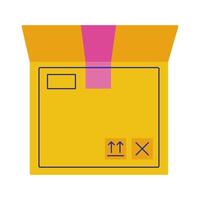 box carton delivery service flat style vector