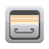 files cabinet app button menu isolated icon vector